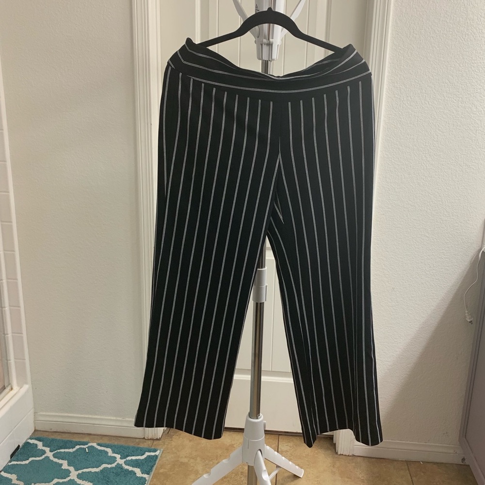 Pin striped wide leg dress pants
